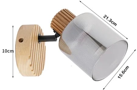 Brilagi - Aplica de perete cu spot HYGGE 1xE14/15W/230V, lemn de hevea/fumuriu