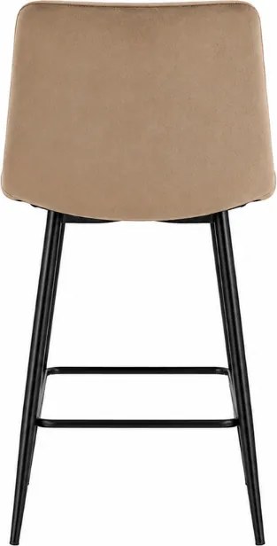 Scaun de bar cu picioare negre ARCETO VELVET, maro