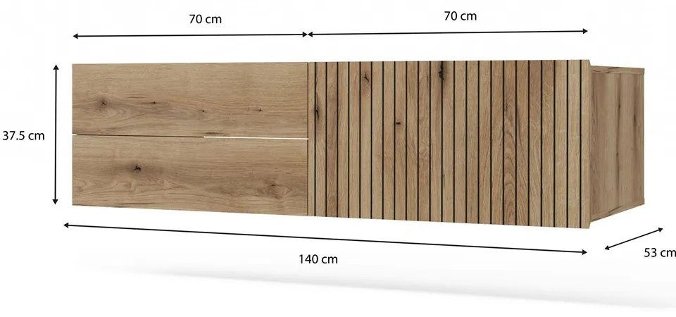 Dulap sub lavoar Terca 2 (stejar evoke). 1133039