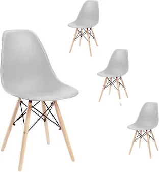 Set 4x Scaune moderne pentru living sau bucatarie Milano, 120kg, gri, 4 bucati