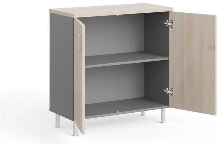Dulap scurt Manager LUX 90 x 43 x 93 cm, salcâm deschis / gri