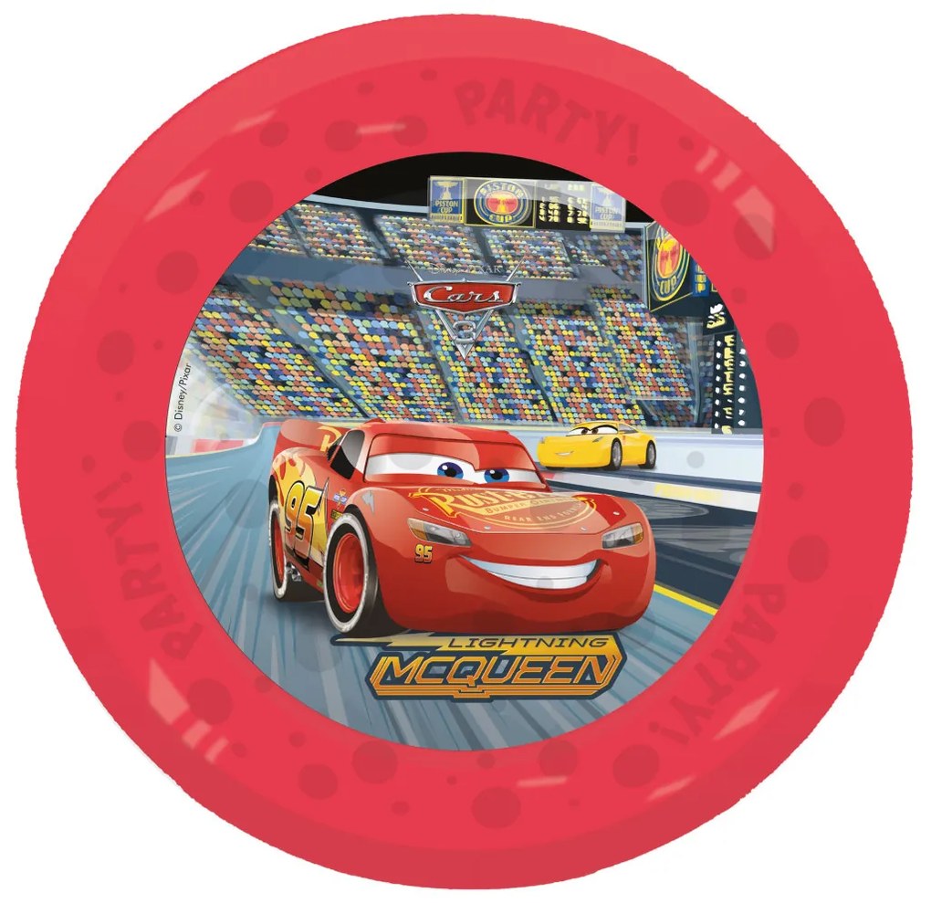 Disney Mașini Arena Race Set micro premium farfurii plate din plastic, 4 piese, 21 cm
