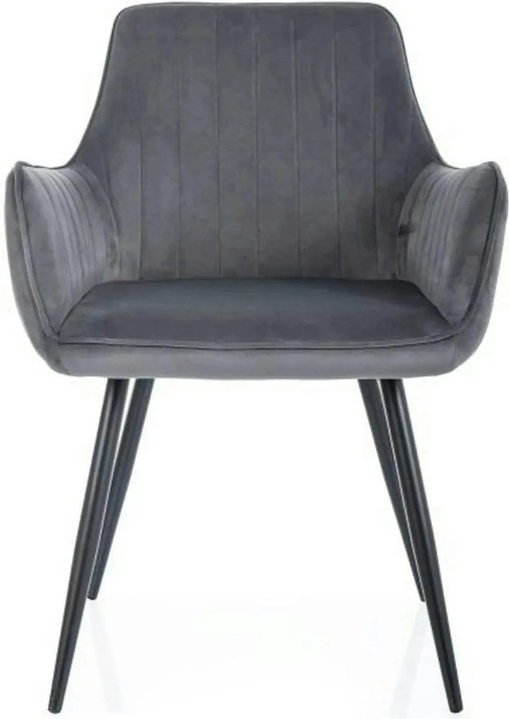 Scaun APPLE, gri/negru, stofa catifelata - Bluvel 14/metal, 57x47x85 c