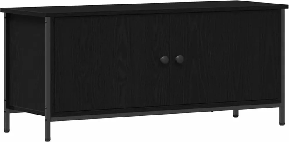 vidaXL Cabinet TV Stejar Negru 100 x 35 x 45 cm Lemn compozit