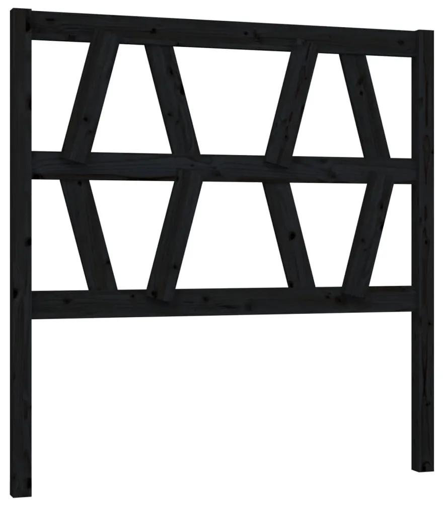 Tablie de pat, negru, 106x4x100 cm, lemn masiv de pin 1, Negru, 106 x 4 x 100 cm