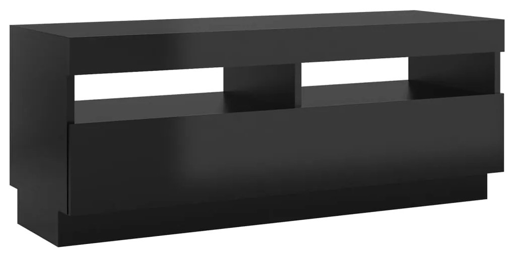Comoda TV cu lumini LED, negru extralucios, 100x35x40 cm 1, negru foarte lucios, 100 x 35 x 40 cm