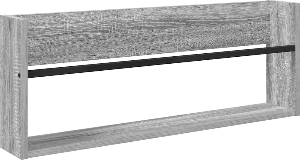 vidaXL Raft pentru reviste Gri Sonoma 80 x 12 x 30 cm Lemn compozit