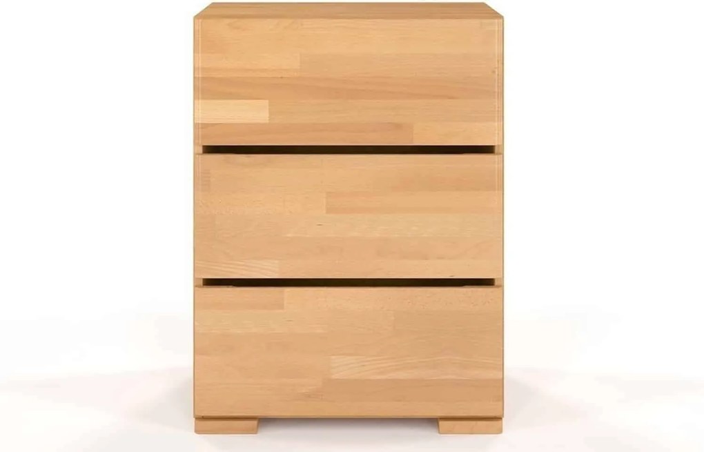 Comodă lemn masiv TerraCraft Fag 3 Sertare, 60 × 45 × 81 cm - Natural