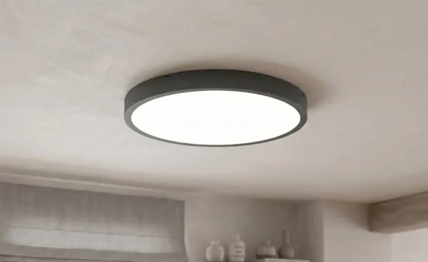 Plafonieră LED Brilagi ZENNA pentru baie, cu senzor, 24W, 230V, Ø 35 cm, IP44, antracit