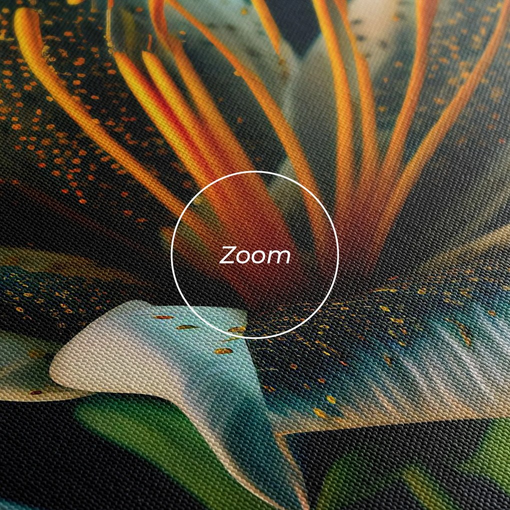 Tablou Canvas, 30x40cm, Dormitor si Living, Flori, Crini, Blue Grey Lily