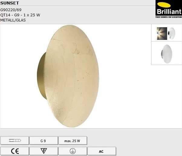 Aplica de perete effect Sunset G90220/69 BL