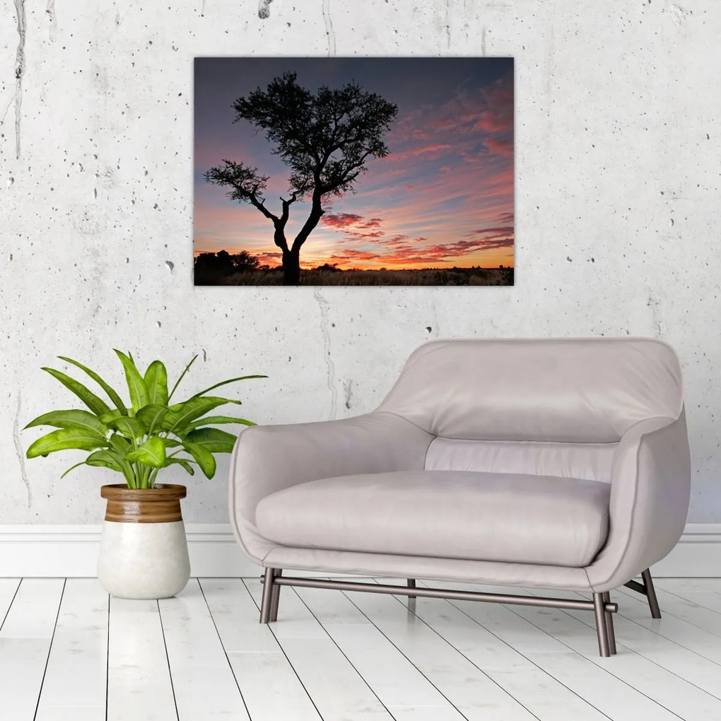 Tablou - Copac și nuanțe roșiatice (70x50 cm)