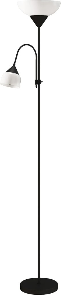 HOMCOM Uplighter, Lampă mamă-copil de podea, lampă înaltă cu 3 temperaturi de culoare și gât de lebădă flexibil, Negru | Aosom Romania