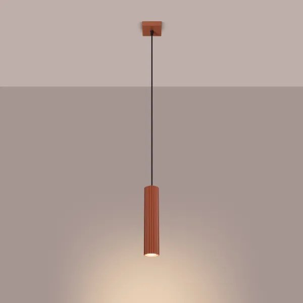 Lustră pe cablu Sollux SL.1630 KARBON 1xGU10/10W/230V roșu