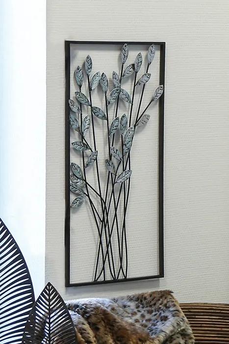 Decoratiune pentru perete Twigs, metalic, maro inchis argintiu,31x62cm