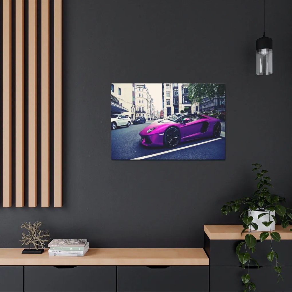 Tablou Canvas Purple Lambourghini 120x80 cm