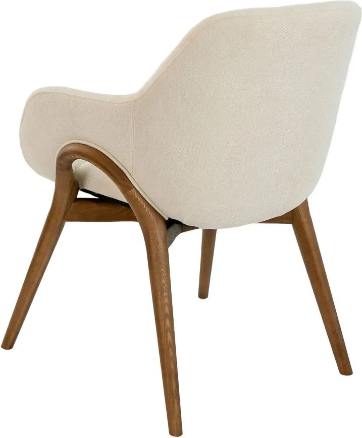 Scaun modern design italian, Lemn, Tesatura, Beige
