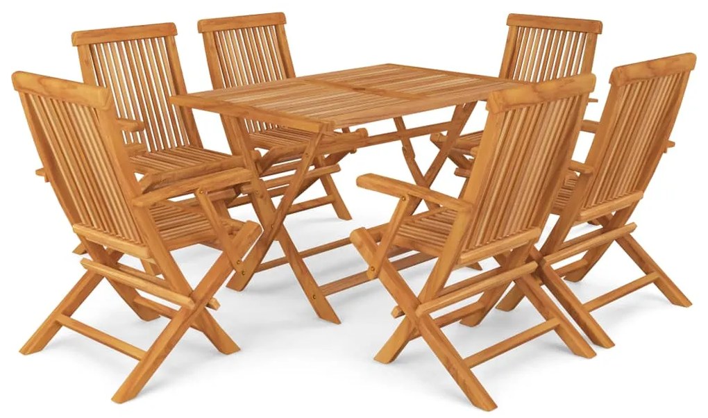 Set mobilier gradina, 7 piese, lemn masiv de tec Cu cotiera  , 7