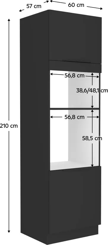 Dulap înalt pentru cuptor şi cuptor cu microunde, LULA 60 DPM-210 2F