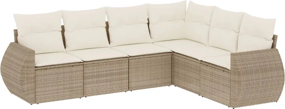vidaXL Set canapele de grădină cu perne, 6 piese, bej, poliratan