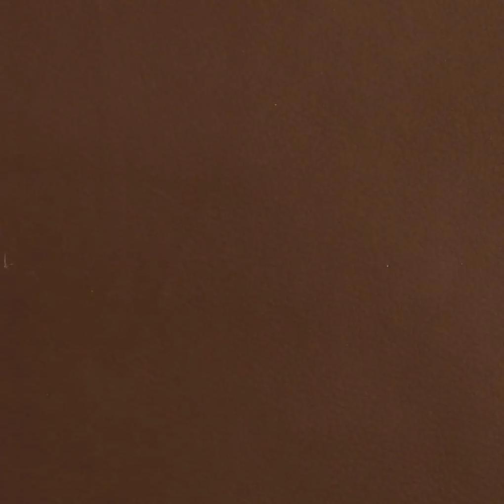 Taburet, maro, 45x29,5x39 cm, piele ecologica lucioasa Maro, Picior negru metalic
