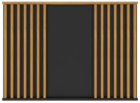 Comoda moderna cu 3 usi, model riflaj, negru stejar artisan, 120x88x44 cm, Bortis impex 120 cm, 44 cm, 88cm, stejar artisan/negru mat