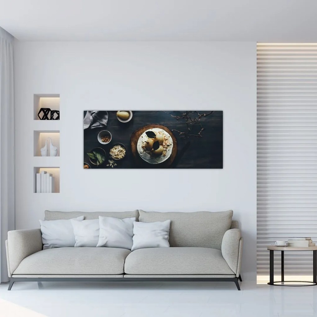 Tablou cu desert pe masă (120x50 cm)