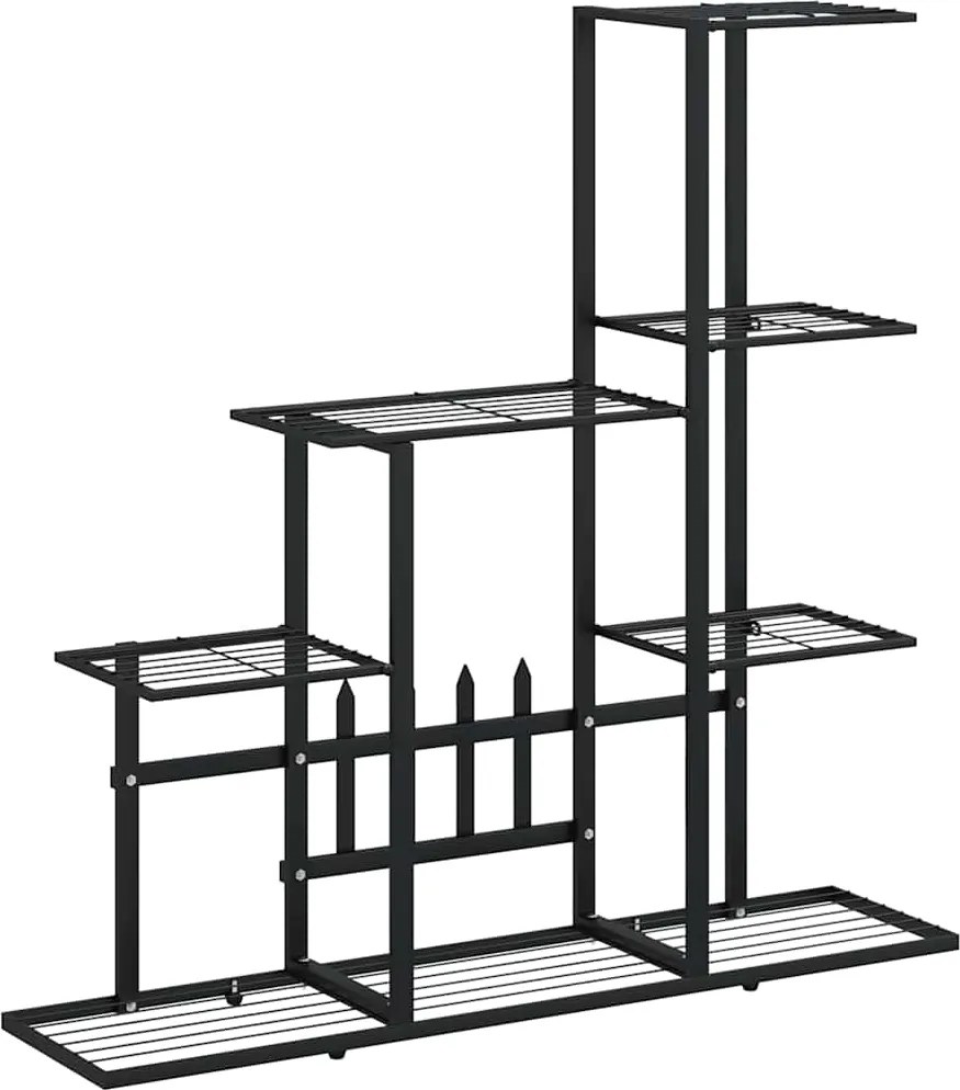 vidaXL Suport pentru flori, 94,5x25x88 cm, negru, metal