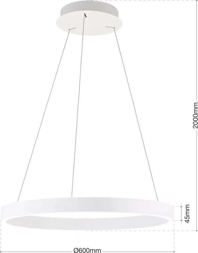 Lustra LED circulara iluminat sus si jos KOLK alb 60cm
