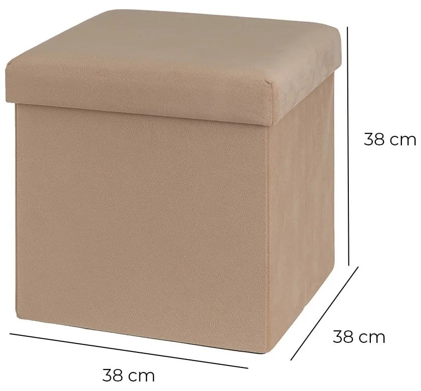 Taburet maro deschis cu tapițerie din catifea Estela – Casa Selección