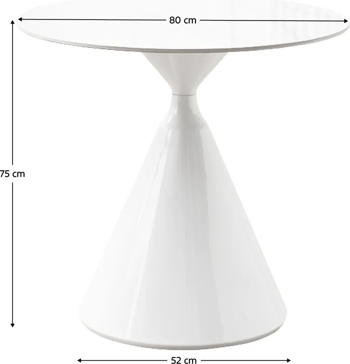 Masă de sufragerie, marmură deschisă/albă, diametru 80 cm, VALER