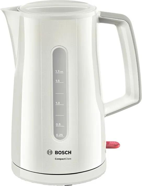 Fierbator Bosch TWK3A011 CompactClass 1.7 litri, rotire 360 grade, alb