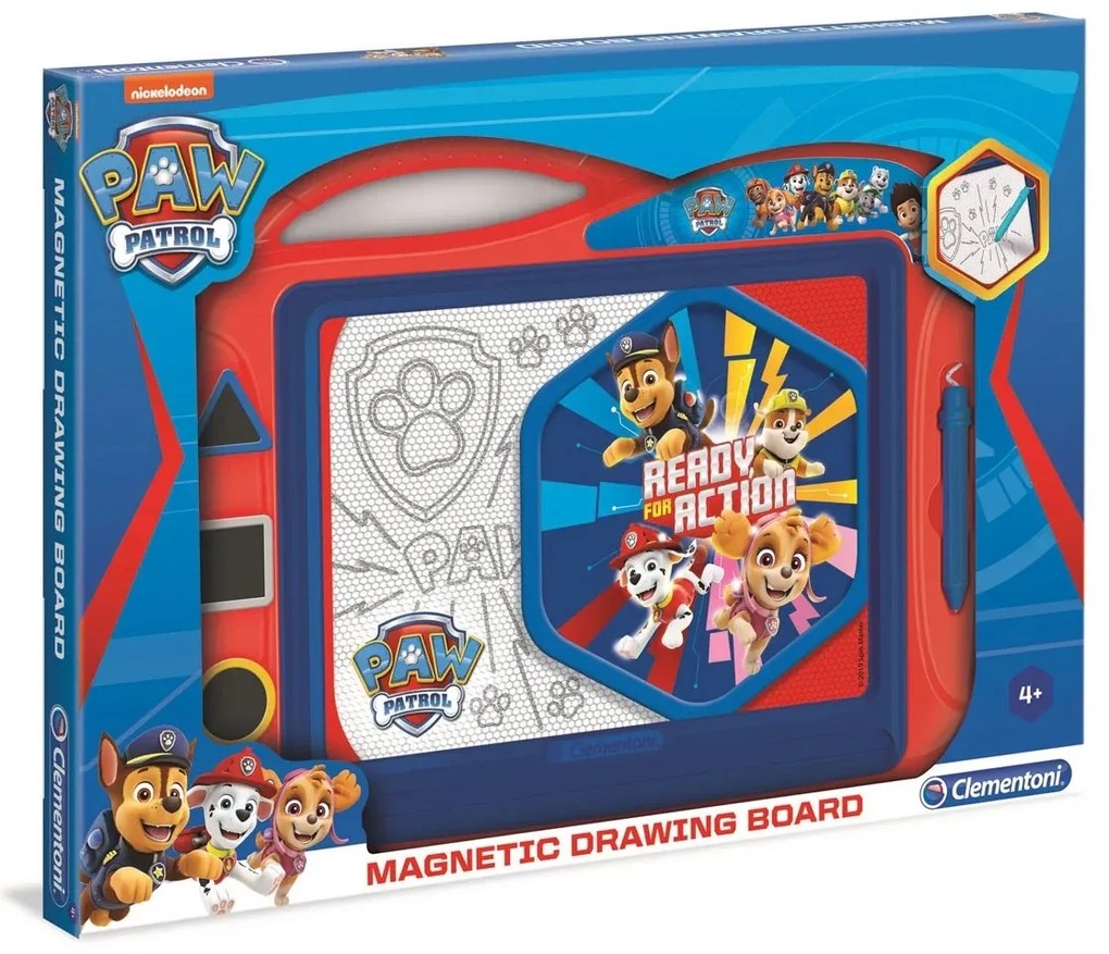 Tablă magnetică de desenat Clementoni Paw Patrol,34 x 47 x 3,5 cm
