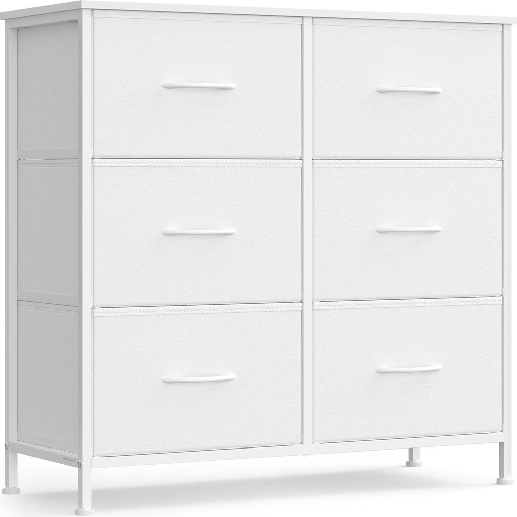Comoda cu sertare textile VELMIO 77 x 74 cm, alba