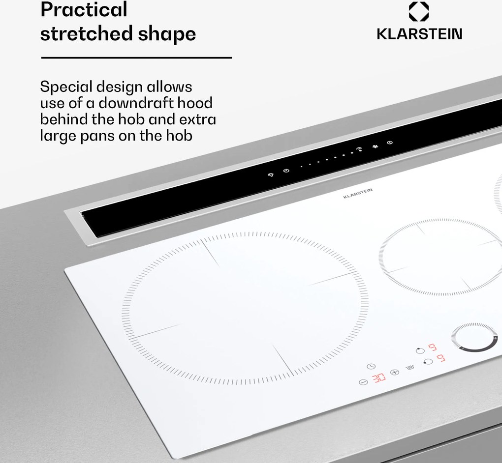 Klarstein Delicatessa 80, plită cu inducție, incorporabilă, 3 zone, 6000 W, zonă Paella, vitroceramică