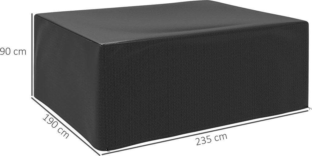 Outsunny Husă pentru mobilier de grădină, rezistentă la iarnă, impermeabilă, anti-UV, prelată 235 x 190 x 90cm Negru | Aosom Romania