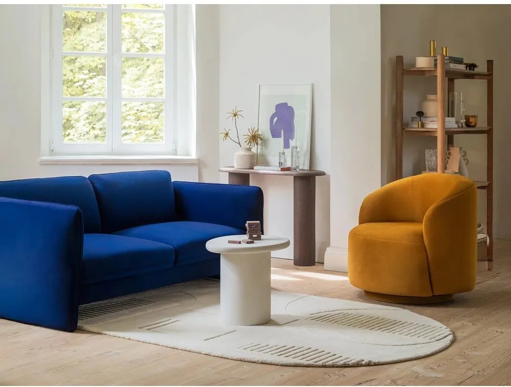 Canapea crem cu tapițerie din chenille 204 cm Georgia – Micadoni