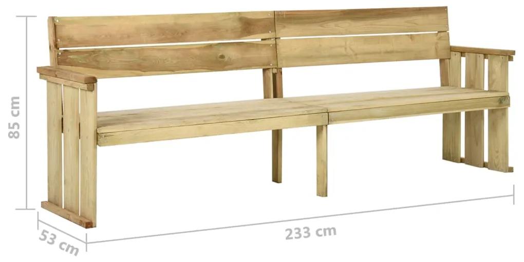Banca de gradina, 233 cm, lemn de pin tratat 233 x 53 x 85 cm, 1, 1