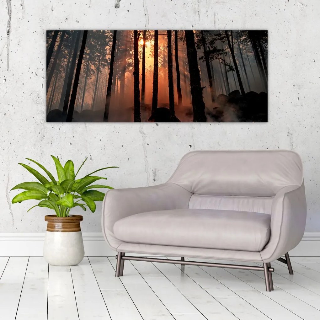 Tablou cu pădure întunecată (120x50 cm)