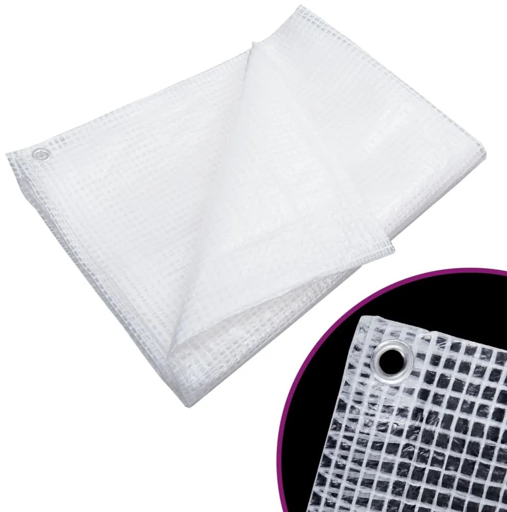 vidaXL Prelată Leno 140 g/m², alb, 3x3 m