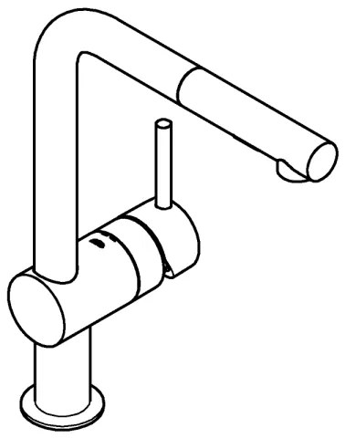 GROHE 30274000 - Baterie pentru chiuvetă de bucătărie cu pipa în formă de L, crom lucios