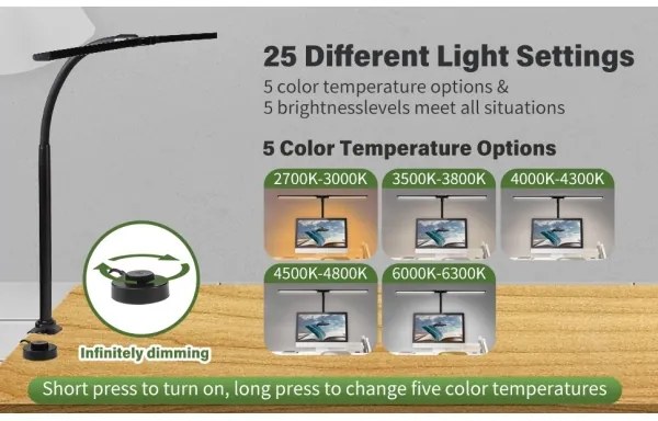 Corp de iluminat LED dimabil pentru monitor Immax 08995L OFFICE LED/24W/230V 2700-6300K