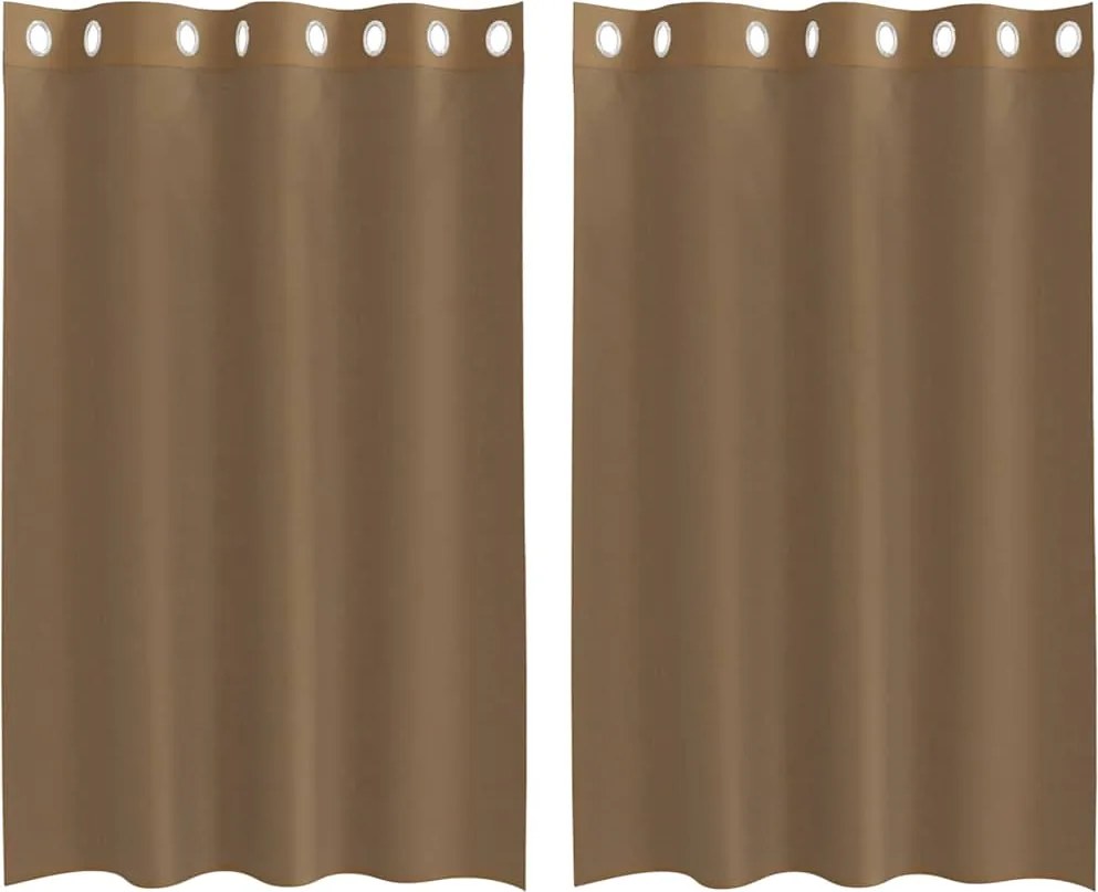 vidaXL Perdele Voile cu Oeje 2 buc Maro Deschis