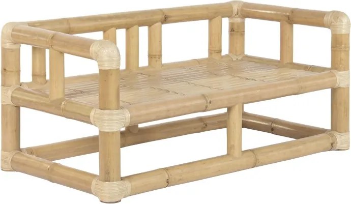Set lounge exterior din bambus și rattan cu canapea, 2 fotolii și măsuță, „Bali”