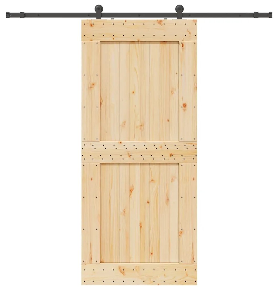vidaXL Ușă glisantă cu set feronerie, 100x210 cm, lemn masiv de pin
