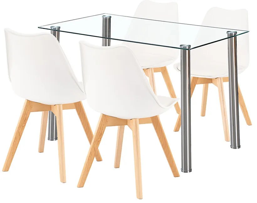 Velon 4+1 set de luat masa alb-alb