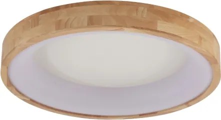 Plafonieră LED Brilagi-LED FALCON WOOD, 40W, 230V, 3 temperaturi de culoare (3000/4000/6000K), 60 cm, corp din lemn