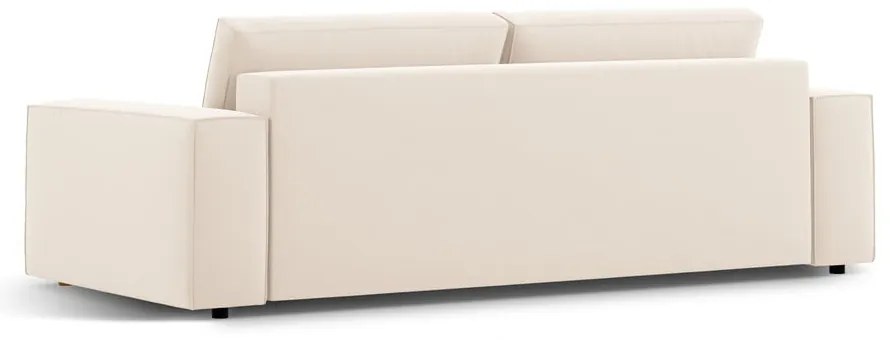 Canapea bej extensibilă/cu spațiu de depozitare cu tapițerie din catifea 247 cm Jodie – Micadoni