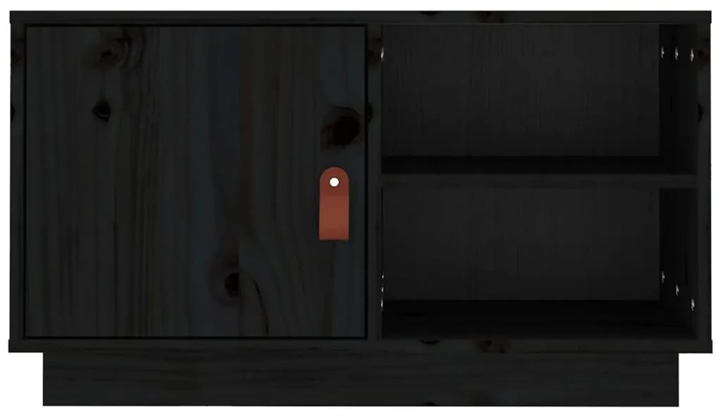 Comoda TV, negru, 70x34x40 cm, lemn masiv de pin 1, Negru