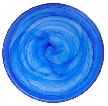 Set de masă, 18 piese, albastru/sticlă